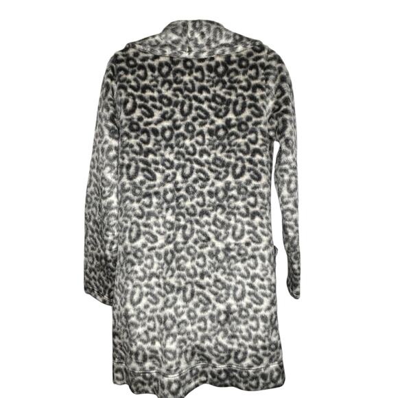 A New Day NWT Leopard Print Cardigan Duster Size XS Grey Oversized Cozy Winter - Picture 3 of 7